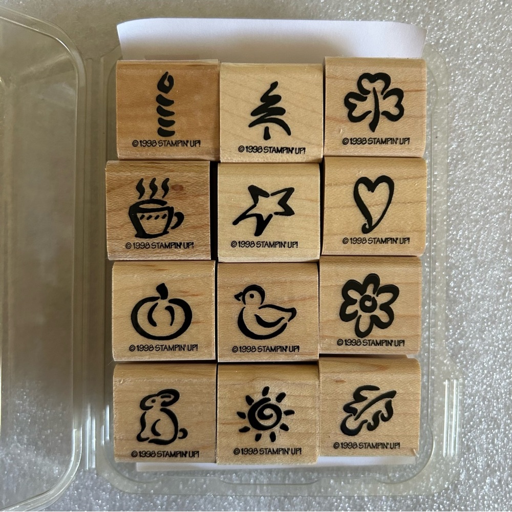 ☕️ STAMPIN’UP! • “Bitty Bolds” Wood Mounted Rubber Stamp Set